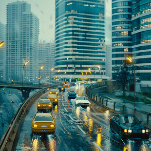 雨天城市交通