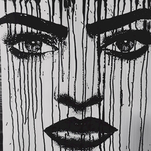 黑白人像抽象画