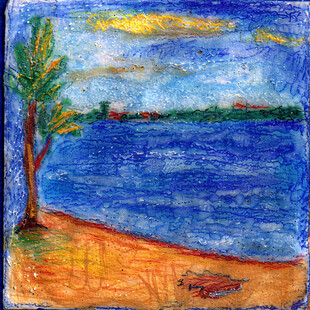 海天一色美术绘画