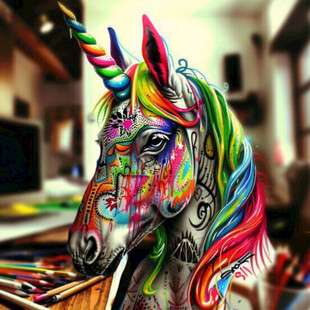 奔马马匹彩绘马