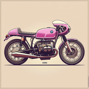 手绘摩托车