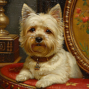 漂亮的狗狗油画