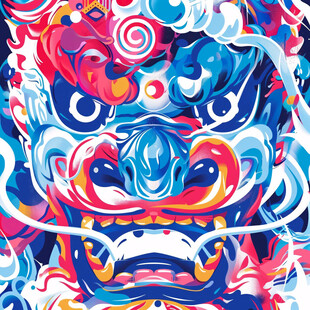 醒狮潮流插画
