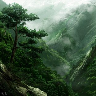 松石风景画