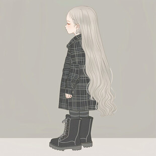 长发女孩插画