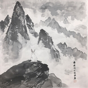 向往更高的山峰禅意画