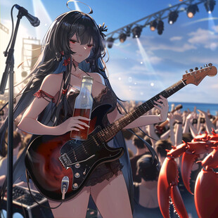 弹吉他氛围图