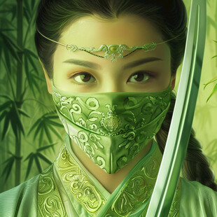 古装绿色女子