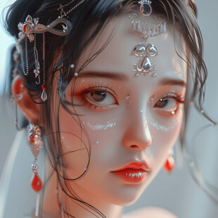 数字美女插画