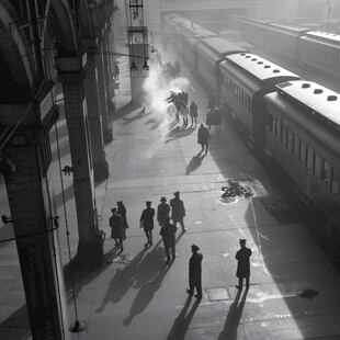 火车站送别场景