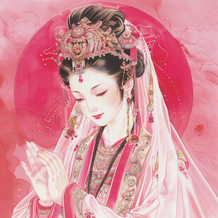 中式新娘插画