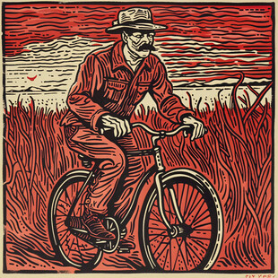 骑自行车的农民