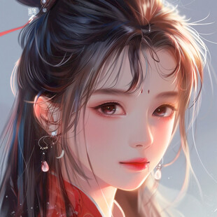 古风美女头像插画封面