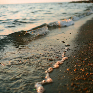 沙滩海滩海水水花泡沫