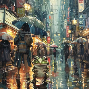 雨巷插画