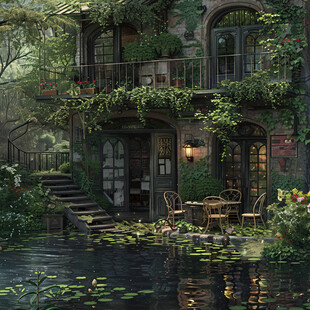 长满植物的屋子