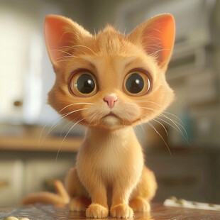 写实猫毛茸茸宠物插画