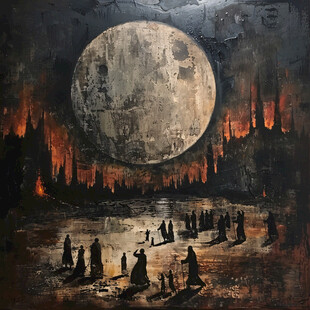月夜油画