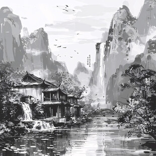 古风山水场景