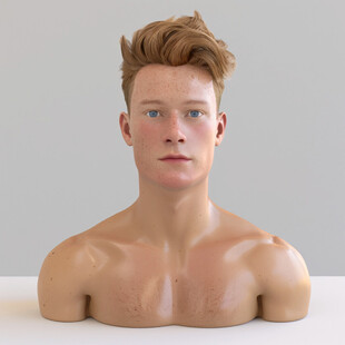 泥塑男子头像