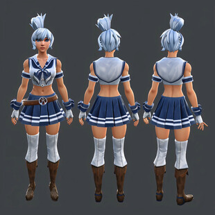 卡通女罗马战士带基模带服装一套