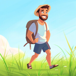 卡通农民小哥小伙子