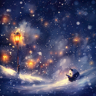 雪人街灯
