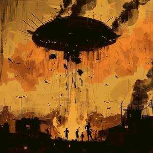 飞碟科幻电影背景