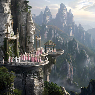 宫殿楼阁仙境仙人大殿