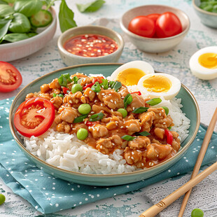 麻辣鸡丁套餐饭