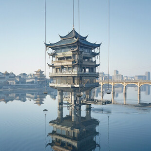 水上楼阁建筑