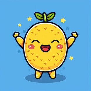 可爱小柚子做邀请动作