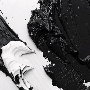黑白流体创意抽象画