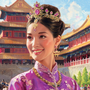 宫廷美女人物插画