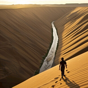 沙漠里远行的人