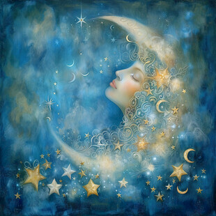 梦幻夜晚立体画