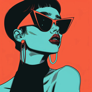 墨镜人物插画