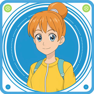 高中生卡通女孩形象