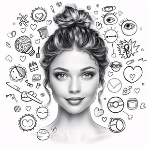 化妆整容背景装饰画