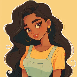 黑人女孩插画