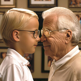 老人与小孩人物