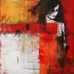 人脸色块拼接装饰画