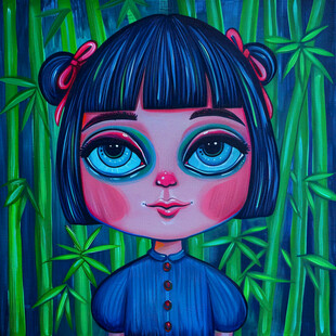 竹子元素卡通娃娃