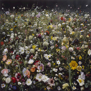 花卉盒景高清油画