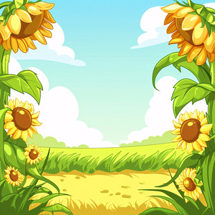 卡通动漫向日葵