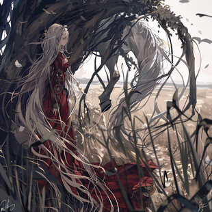 红衣少女设计古风