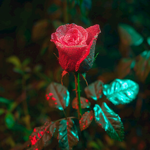 雨后花朵玫瑰花