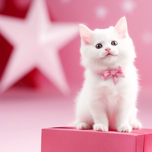 粉色猫猫卡通背景