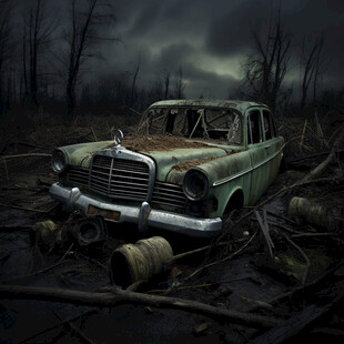 废弃已久的车子