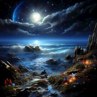 梦幻夜晚立体画